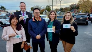 Owner and Chamber members standing outside of the Fuji Ramen House