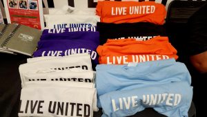 Live United t-shirts in several different colors