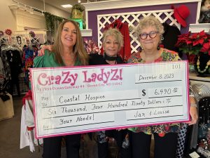 CraZy LadyZ presented a check to Tammy Patrick of Coastal Hospice for $6,490.00