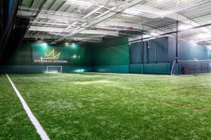 Interior of the Crown Sports Center with turf fields