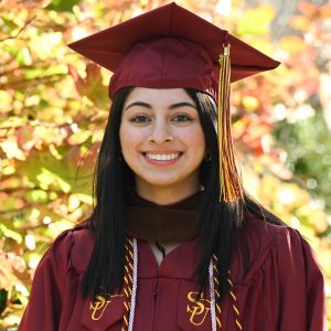 Headshot of a Salisbury University student in a cap and gown