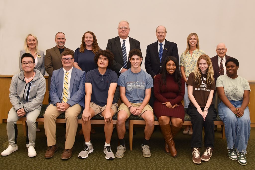 Large group of students who received scholarships to Wor-Wic community college