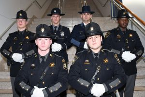 Wicomico County Sheriff graduates standing on stairs