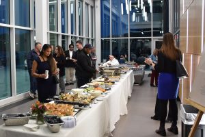 People mingling at a Salisbury Chamber event