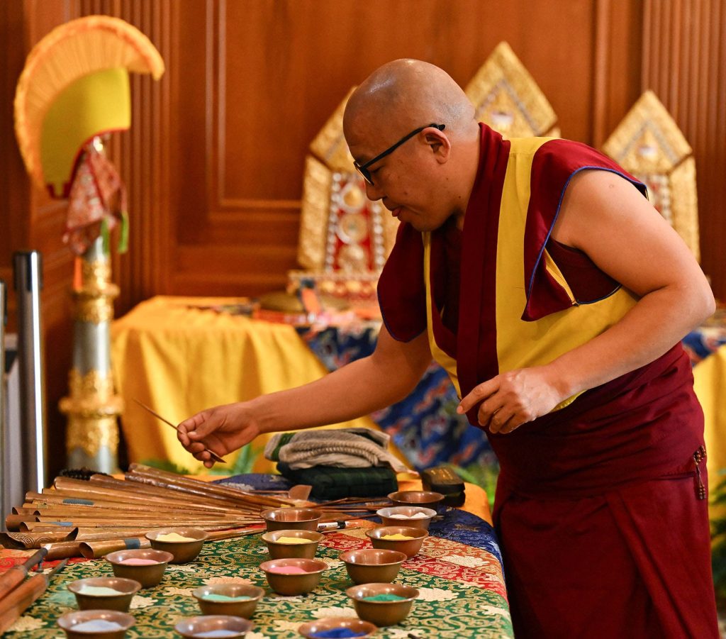 Monk performing a ritual