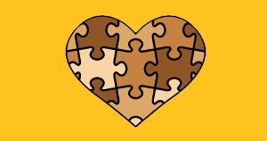 Puzzle pieces making a heart