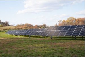Solar panels in a field