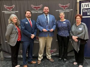 Ricky Pollitt, Junior Achievement of the Eastern Shore Pictured l-r: Amanda Hailey (UWLES), Ryan Jackson (UWLES), Ricky Pollitt (Junior Achievement), Pam Gregory (UWLES), and Joy Strand (UWLES Immediate Past Chair)