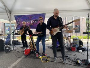 Rock band playing outside