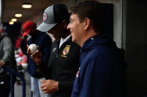 Wes Moore holding a baseball