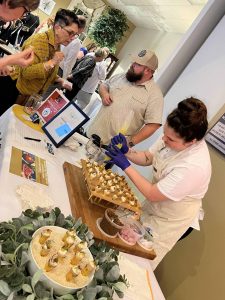 Group of people making desserts