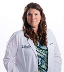 Headshot of a female doctor in a white coat