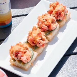 Brew River created a scrumptious Spicy Tuna on a Crispy Rice Cake.