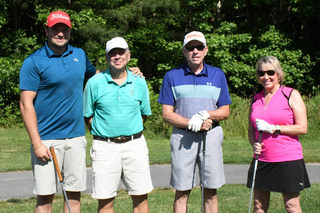 From left, Nick Pusey, Ken Kirchner, Michael Kleger and Cindy Kleger from the PKS & Co. team had the lowest net score in the Wor-Wic Community College golf tournament held at the college’s Ocean Resorts Golf Club in Berlin.