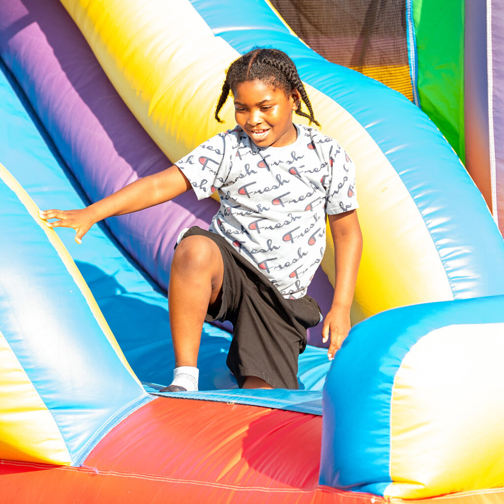 Jump for joy at Summerfest with moon-bounces.