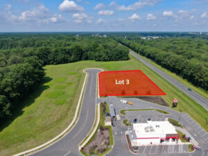 Aerial view of a lot of land for sale