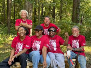 Group of people in matching t-shirts