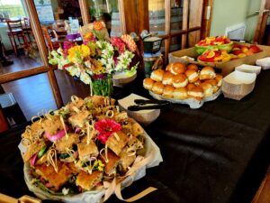 table display of sandwiches