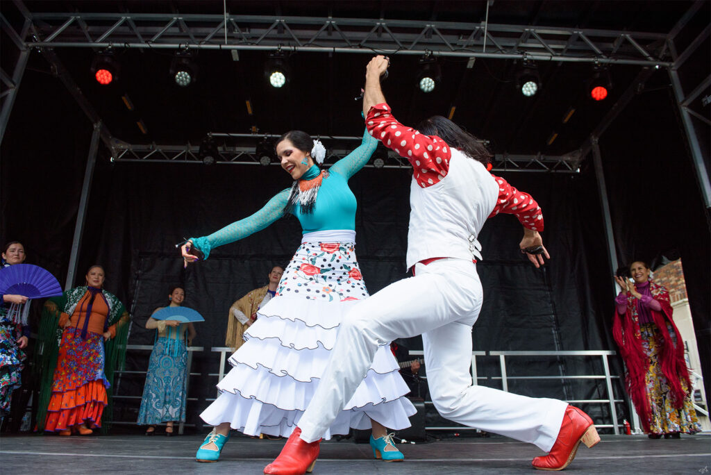 Two people dancing