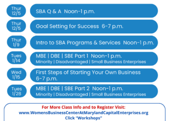 MCE Women’s Business Center Announces Exciting Lineup of Free Business Webinars for December 2024 and January 2025