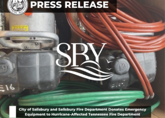 City of Salisbury and Salisbury Fire Department Donates Emergency Equipment to Hurricane-Affected Tennessee Fire Department