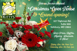 Kitty's Flowers 2024 Christmas open house invite