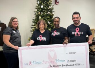 WSW Receives Donation from “Pure Goes Pink – Move for the Cure” Pure Family Fitness Event