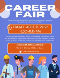 Purple And Orange Illustrated Job Fair Flyer