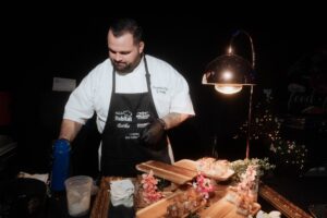 chef cooking at fundraiser