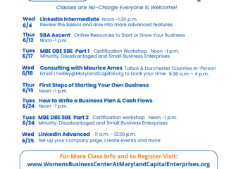 Maryland Capital Enterprises WBC Launches Dynamic June Webinar Series for Entrepreneurs and Small Business Owners