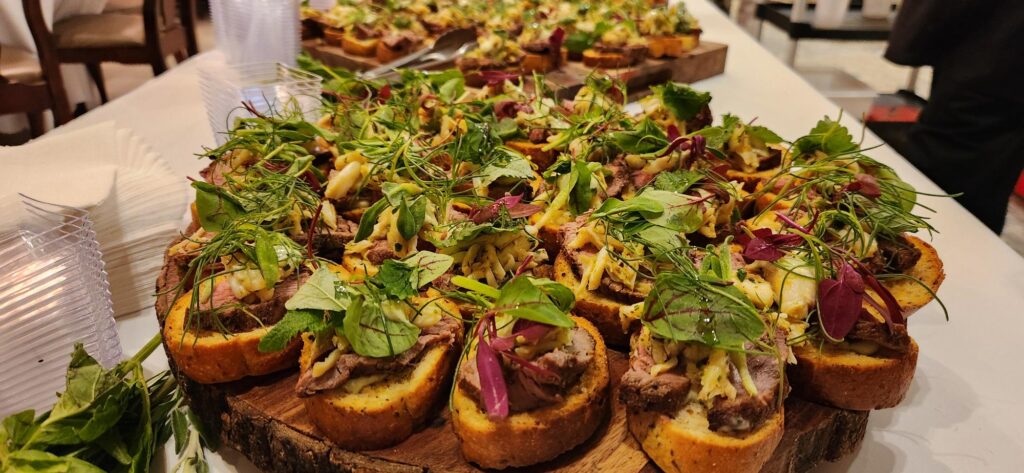 Chef Wainright of Green Hill Country Club served a delightful Bistro Steak Oscar Crostini