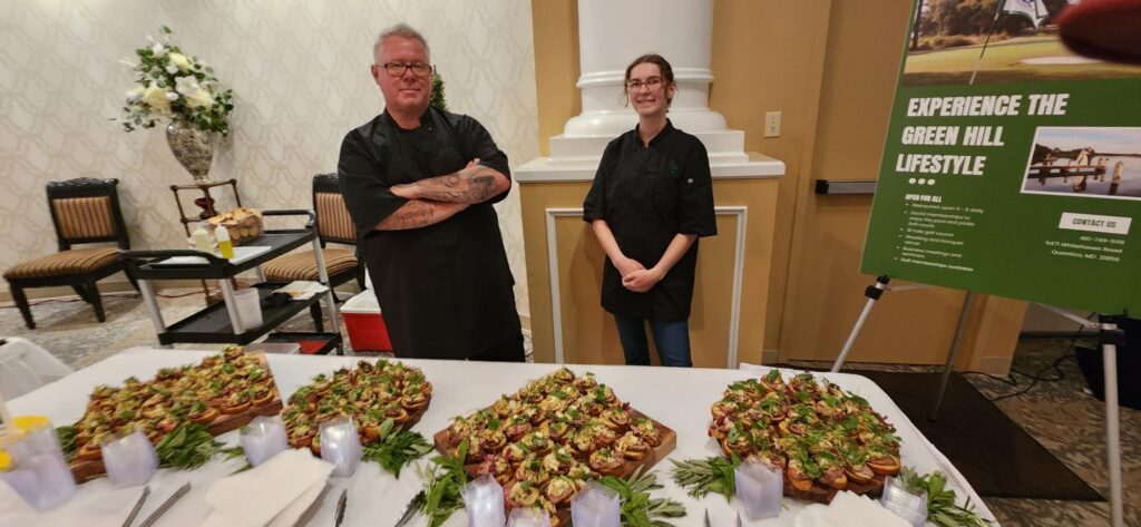 Green Hill Country Club served Bistro Steak Oscar Crostini