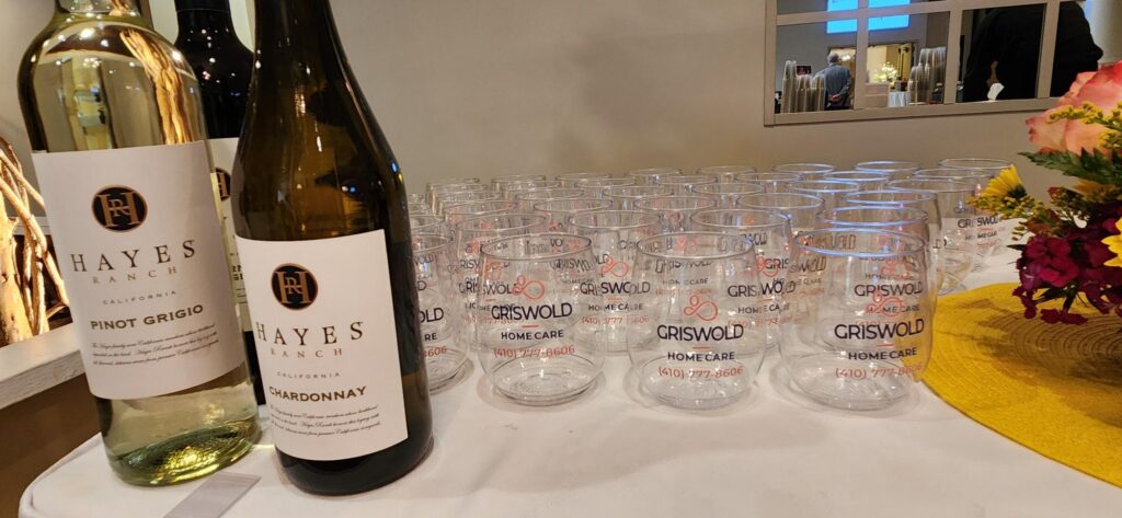 Griswold Home Care provided complimentary wine glasses