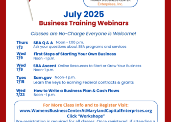 Free July Webinars Empower Aspiring and Established Entrepreneurs Through the MCE Women’s Business Center