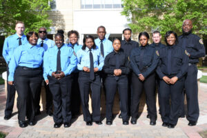 Group of individuals in police uniforms