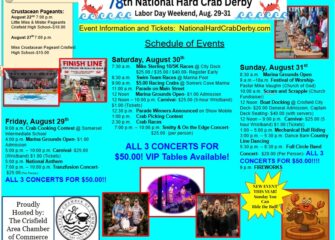Crisfield Celebrates 78th Annual National Hard Crab Derby This Labor Day Weekend August 29–31, 2025 | Crisfield, Maryland