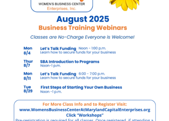MCE Women’s Business Center Offers No-Charge August Webinars for Entrepreneurs