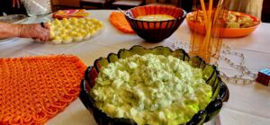Food at a ribbon cutting