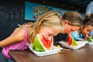 kids eating watermelon