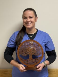 Christina Griffin, RRT, is TidalHealth Peninsula Regional’s Tree of Life Award recipient for September 2025. Christina Griffin, RRT, is TidalHealth Peninsula Regional’s Tree of Life Award recipient for September 2025.