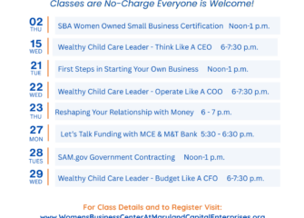 MCE Women’s Business Center Announces Free October 2025 Webinar Series