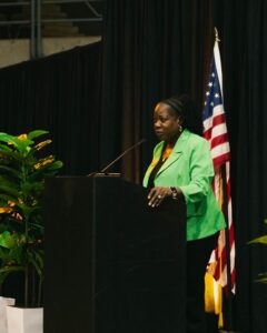 Dr. Dierdra Johnson of Wor-Wic Community College welcomes guests