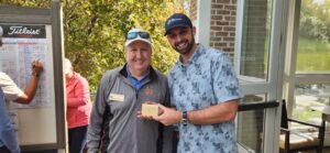 Jim Close won the restaurant gift cards raffle