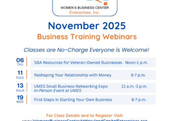 MCE Women’s Business Center Announces Free November Webinars for Entrepreneurs
