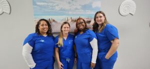 Coastal Dermatology team, L-R, Breanna Fletcher, Leslie Oliver, Derra Horsey and Joyce Elliott