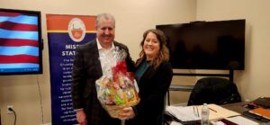 Bill Chambers thanks outgoing Board member Melissa Geeslin