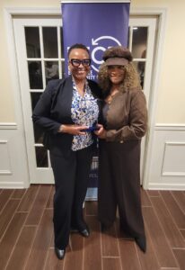 Sonya White and Dr. Angela Lee of My Mind Beautiful with award