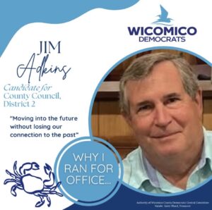 Screenshot Wicomico County Democrat candidate Jim Adkins.