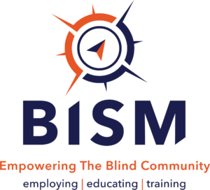 BISM, Empowering The Blind Community logo.