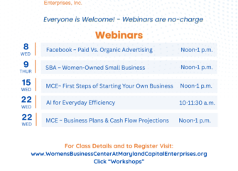 Maryland Capital Enterprises Women’s Business Center Announces April 2026 Training Series Maryland Capital Enterprises Women’s Business Center Announces April 2026 Training Series